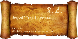 Ungváry Loretta névjegykártya